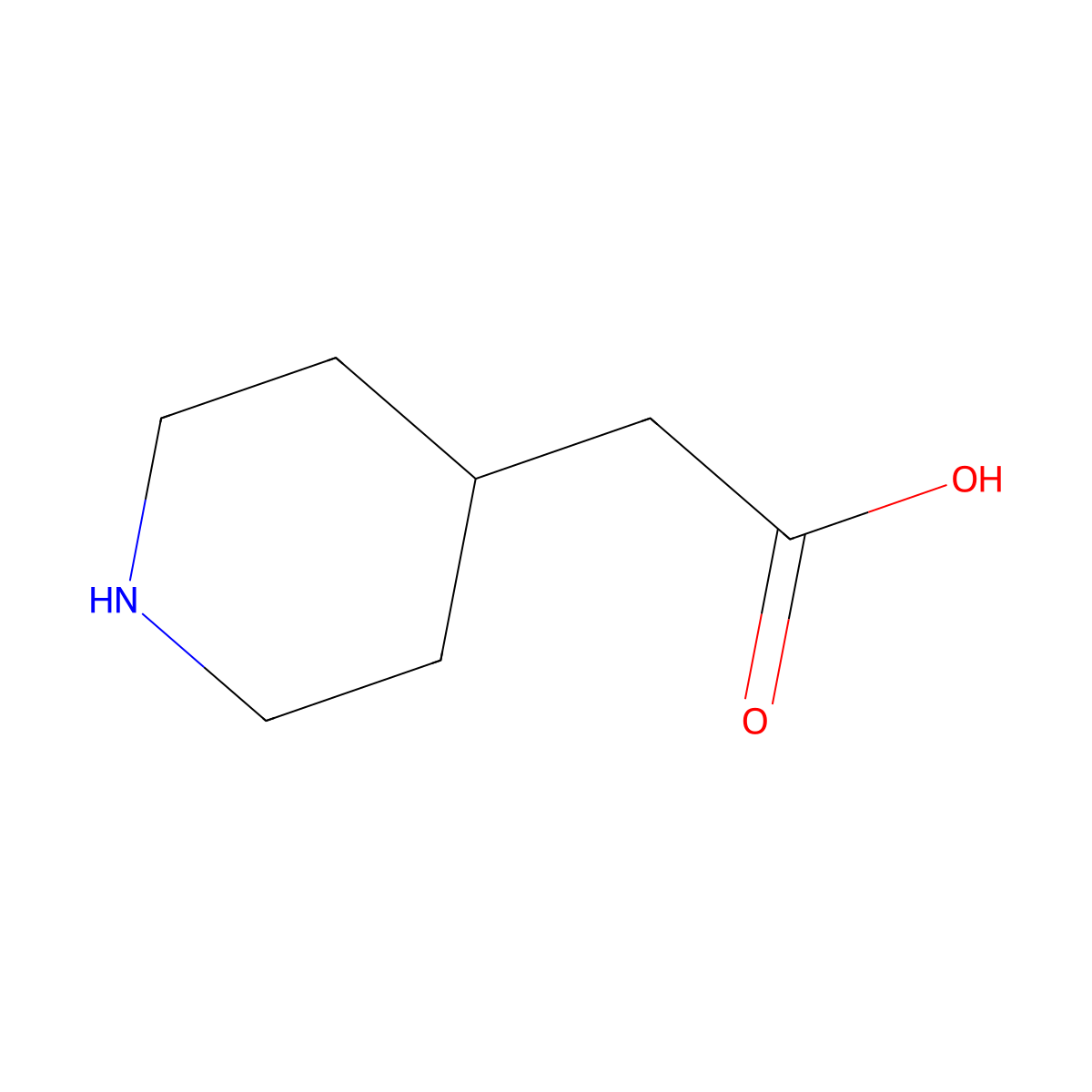 4-Piperidineacetic acid molecular structure, CAS 51052-78-9