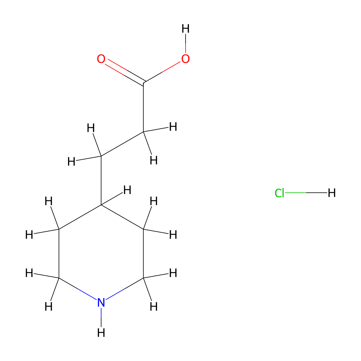 3-(Piperidin-4-yl)propanoic acid hydrochloride molecular structure, CAS 51052-79-0