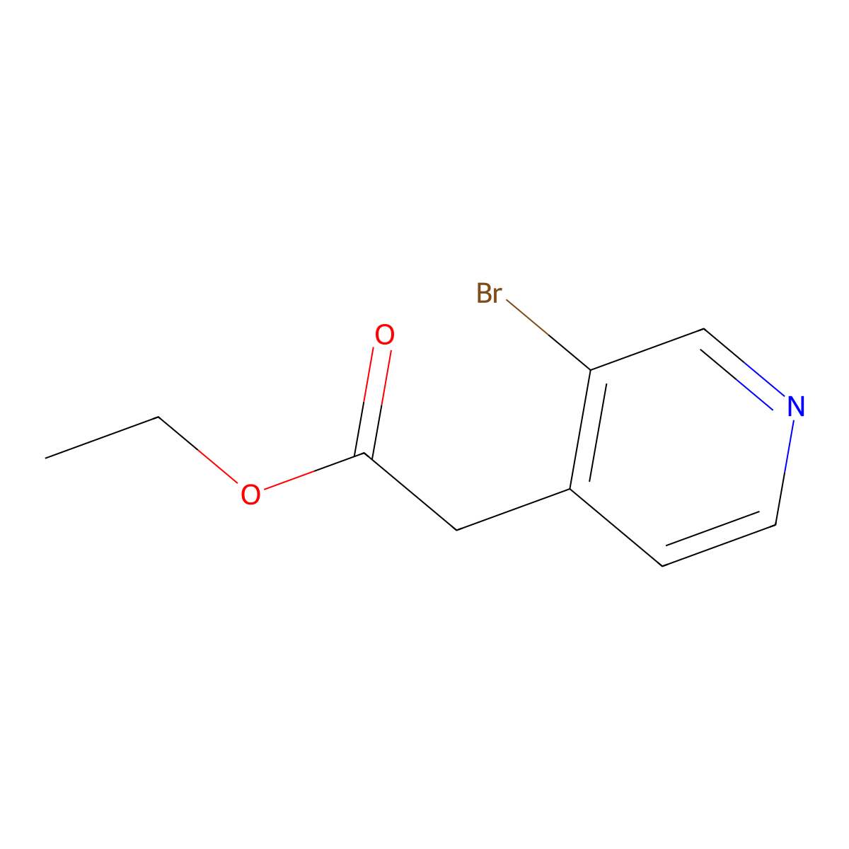 Ethyl 2-(3-bromopyridin-4-YL)acetate molecular structure, CAS 51054-99-0