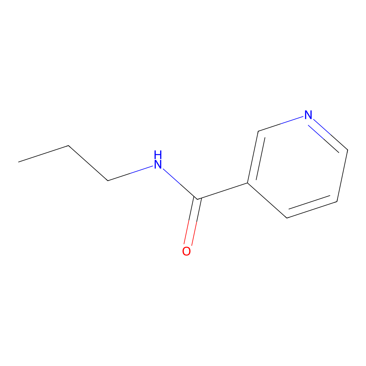 3-Pyridinecarboxamide, N-propyl- molecular structure, CAS 51055-31-3