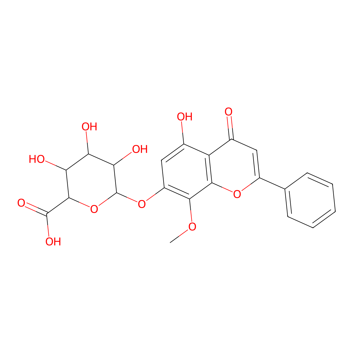Oroxindin molecular structure, CAS 51059-44-0