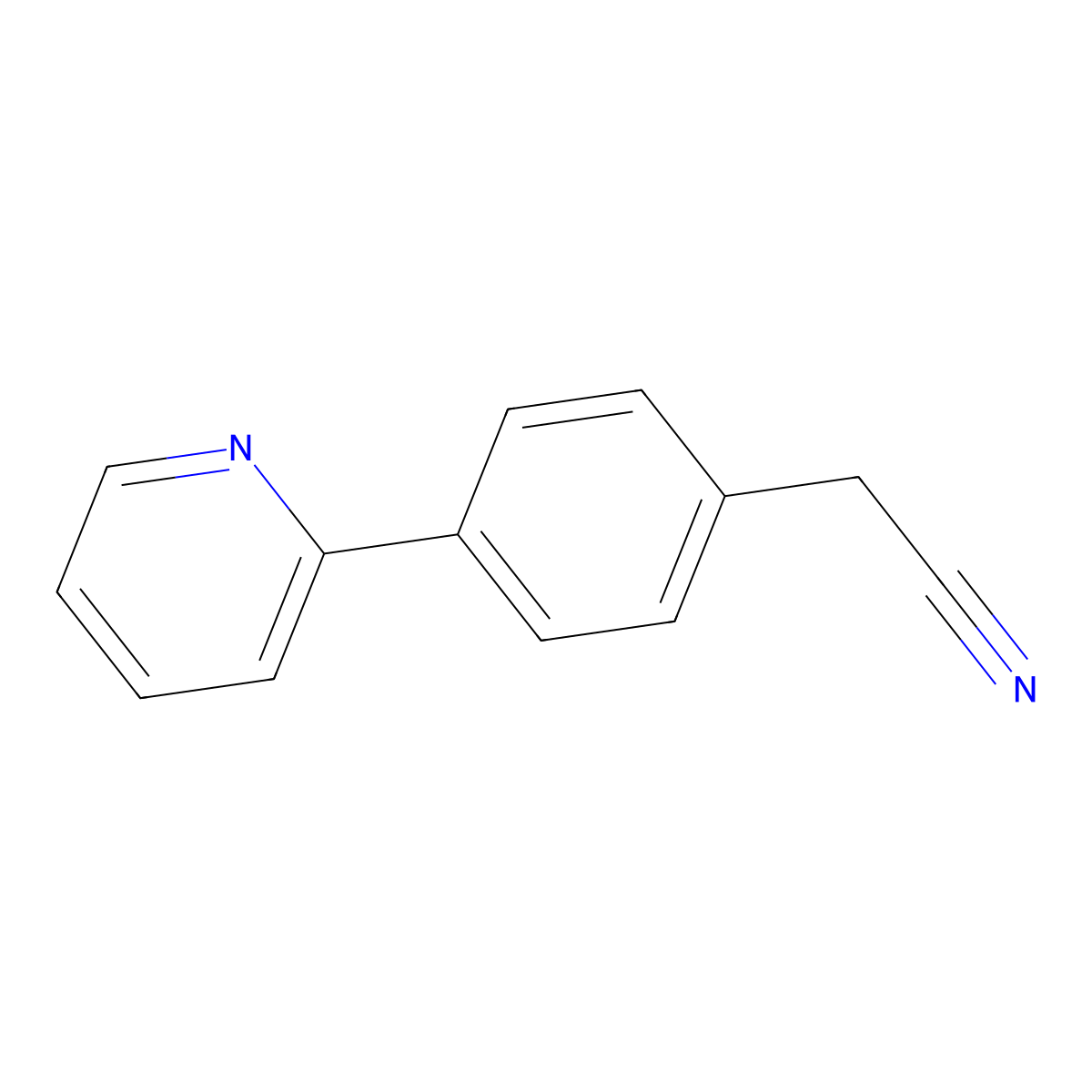 2-(4-(Pyridin-2-yl)phenyl)acetonitrile molecular structure, CAS 51061-63-3
