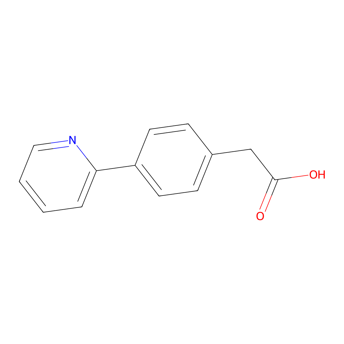 (4-Pyridin-2-YL-phenyl)-acetic acid molecular structure, CAS 51061-67-7
