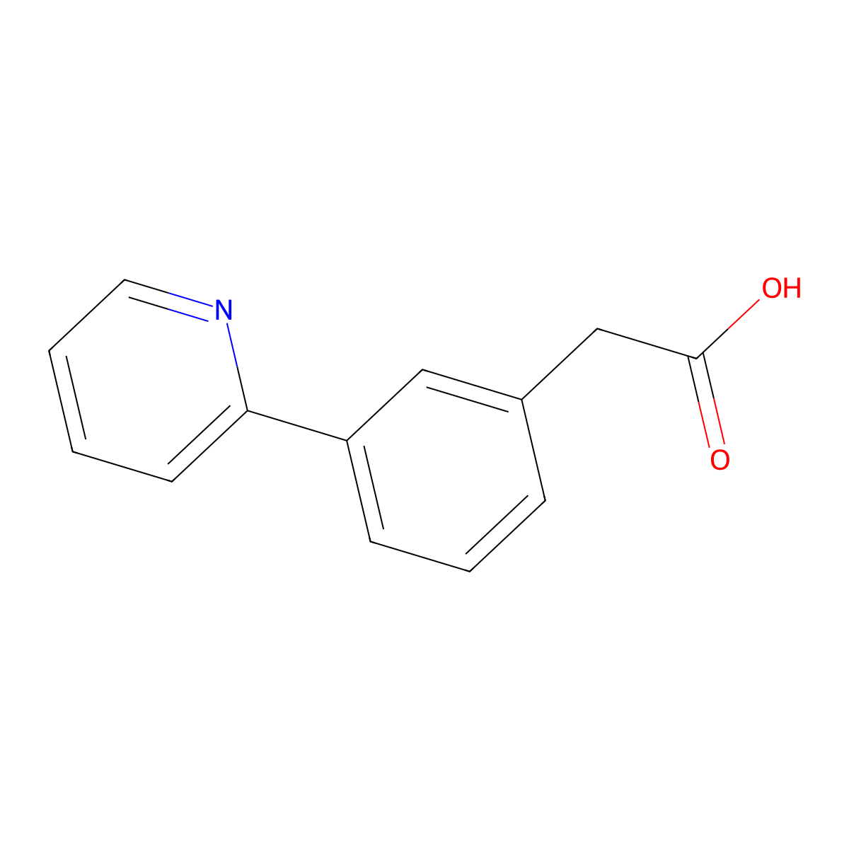 2-(3-(Pyridin-2-yl)phenyl)acetic acid molecular structure, CAS 51061-68-8