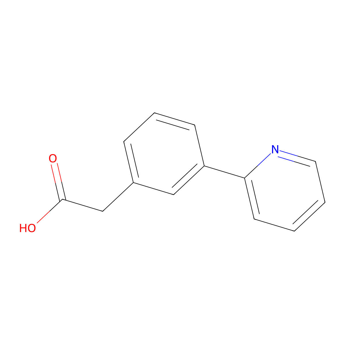 2-(3-(Pyridin-2-yl)phenyl)acetic acid molecular structure, CAS 51061-68-8