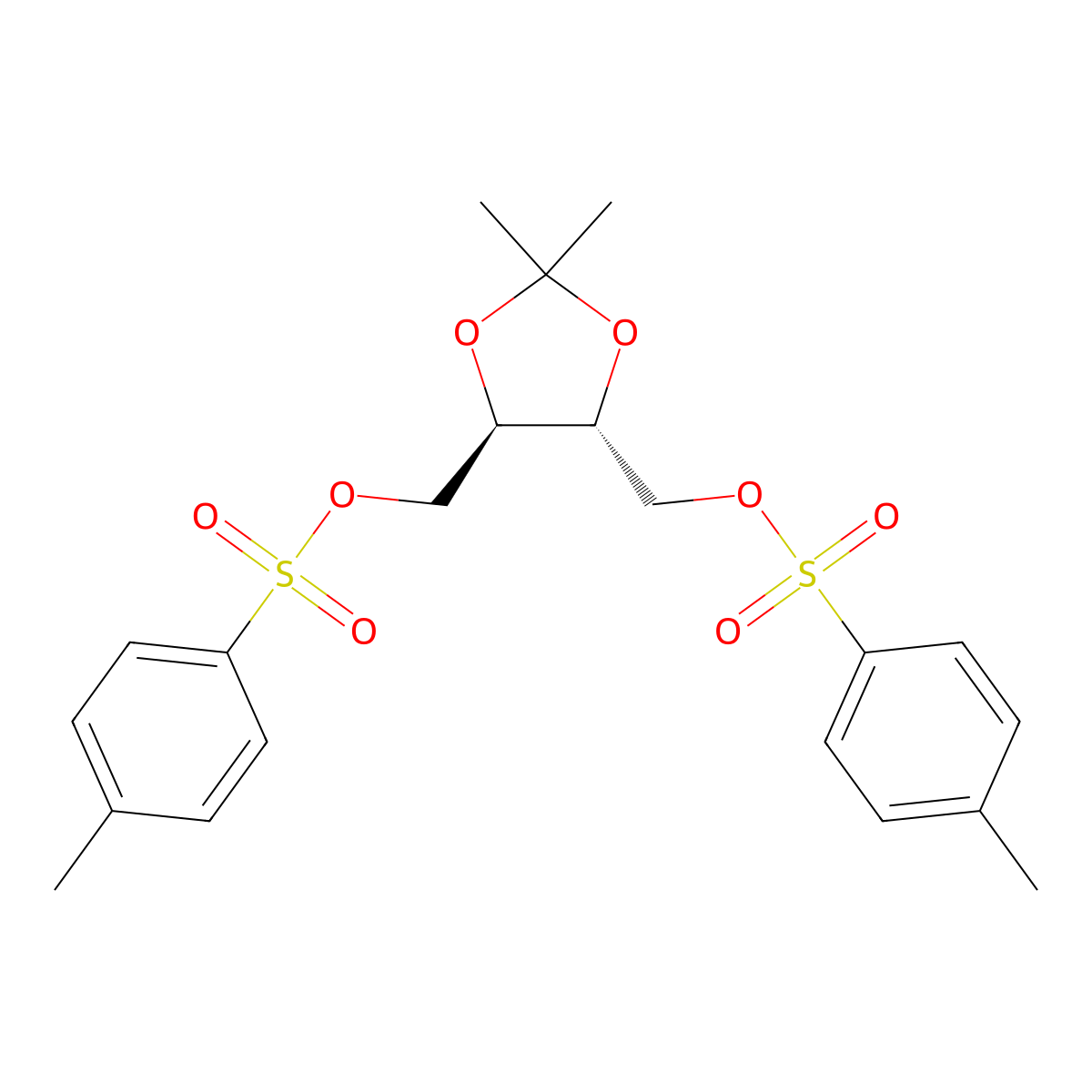 (4R-trans)-2,2-Dimethyl-1,3-dioxolane-4,5-dimethyl bis(toluene-p-sulphonate) molecular structure, CAS 51064-65-4