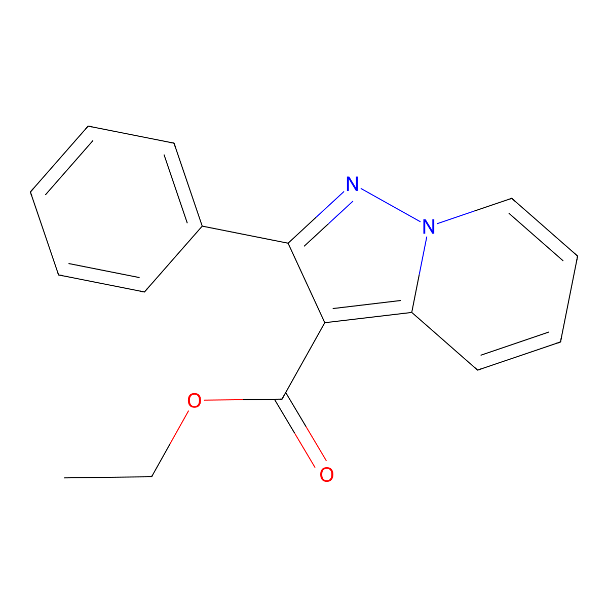 Ethyl 2-phenylpyrazolo[1,5-a]pyridine-3-carboxylate molecular structure, CAS 51065-76-0
