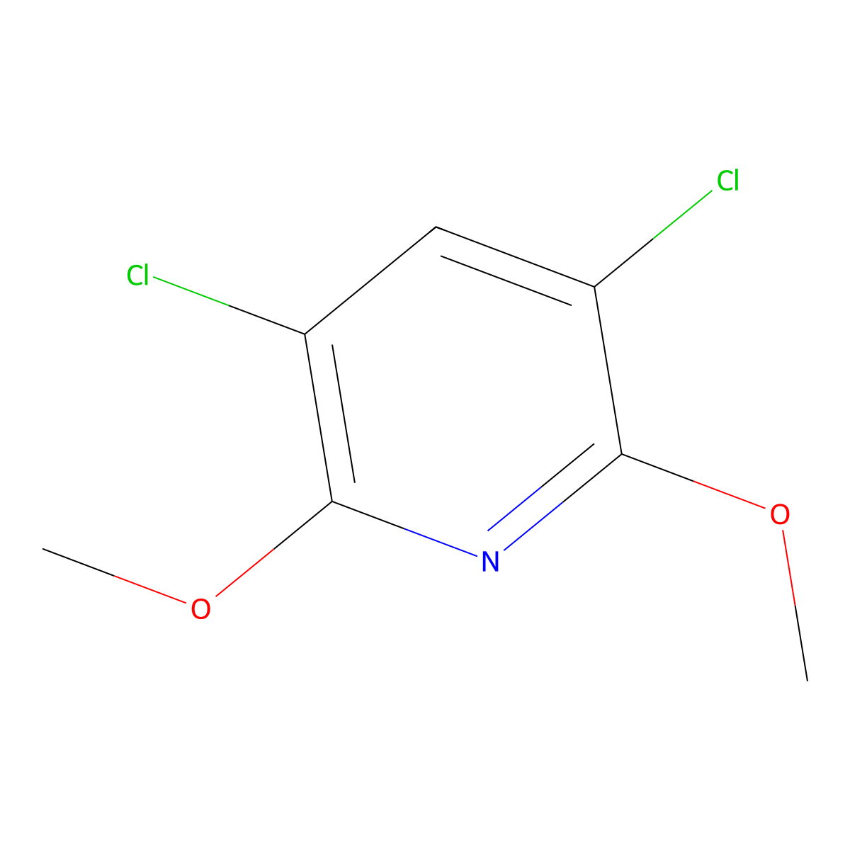 3,5-Dichloro-2,6-dimethoxypyridine molecular structure, CAS 51066-53-6