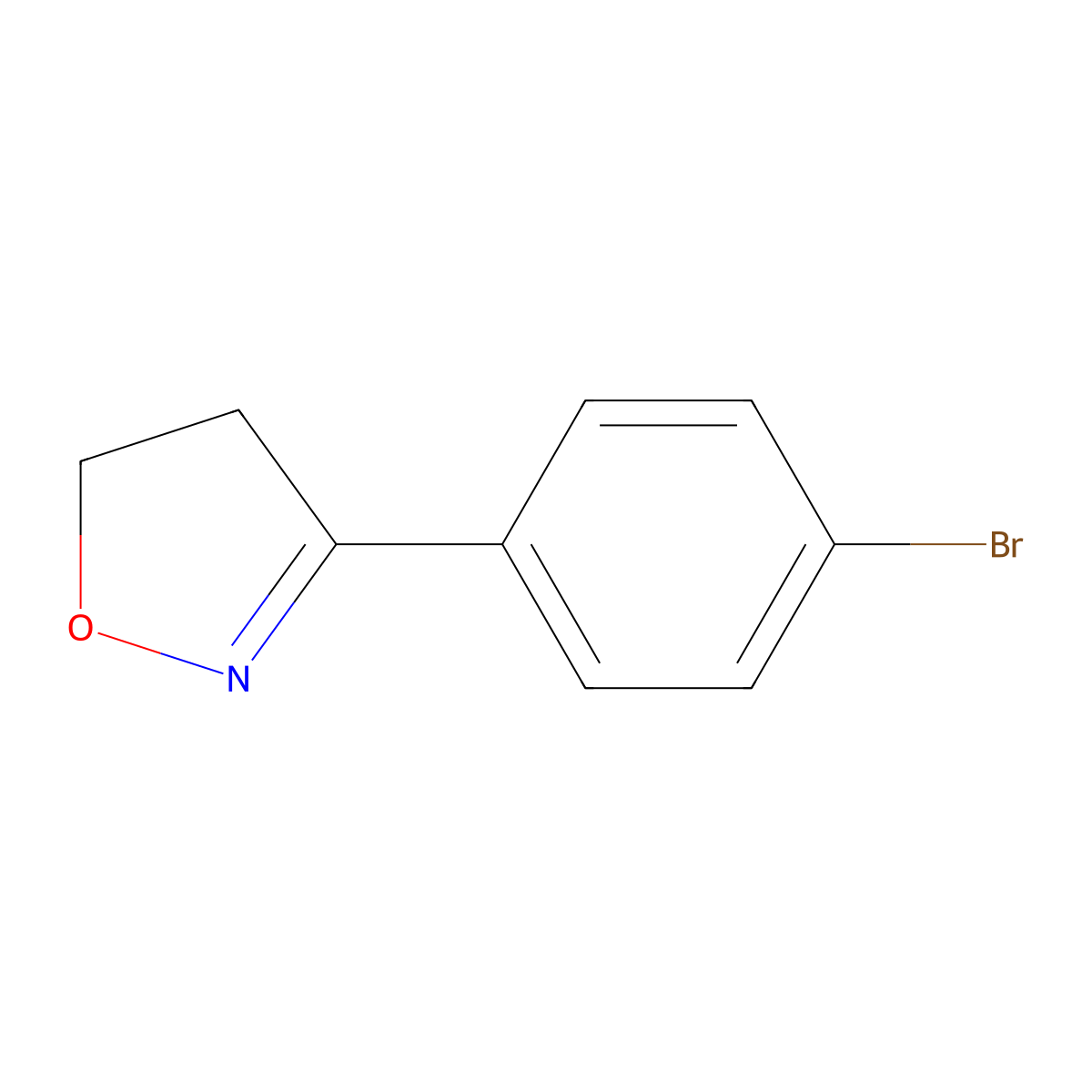 3-(4-Bromophenyl)-4,5-dihydro-1,2-oxazole molecular structure, CAS 51067-06-2