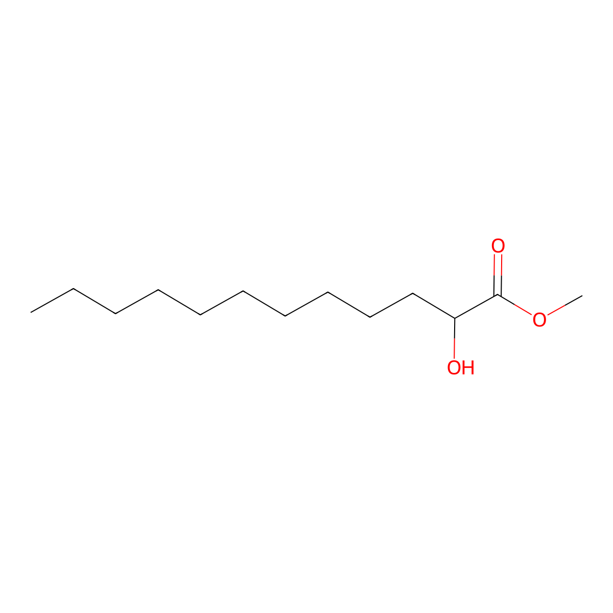 Methyl 2-hydroxydodecanoate molecular structure, CAS 51067-85-7