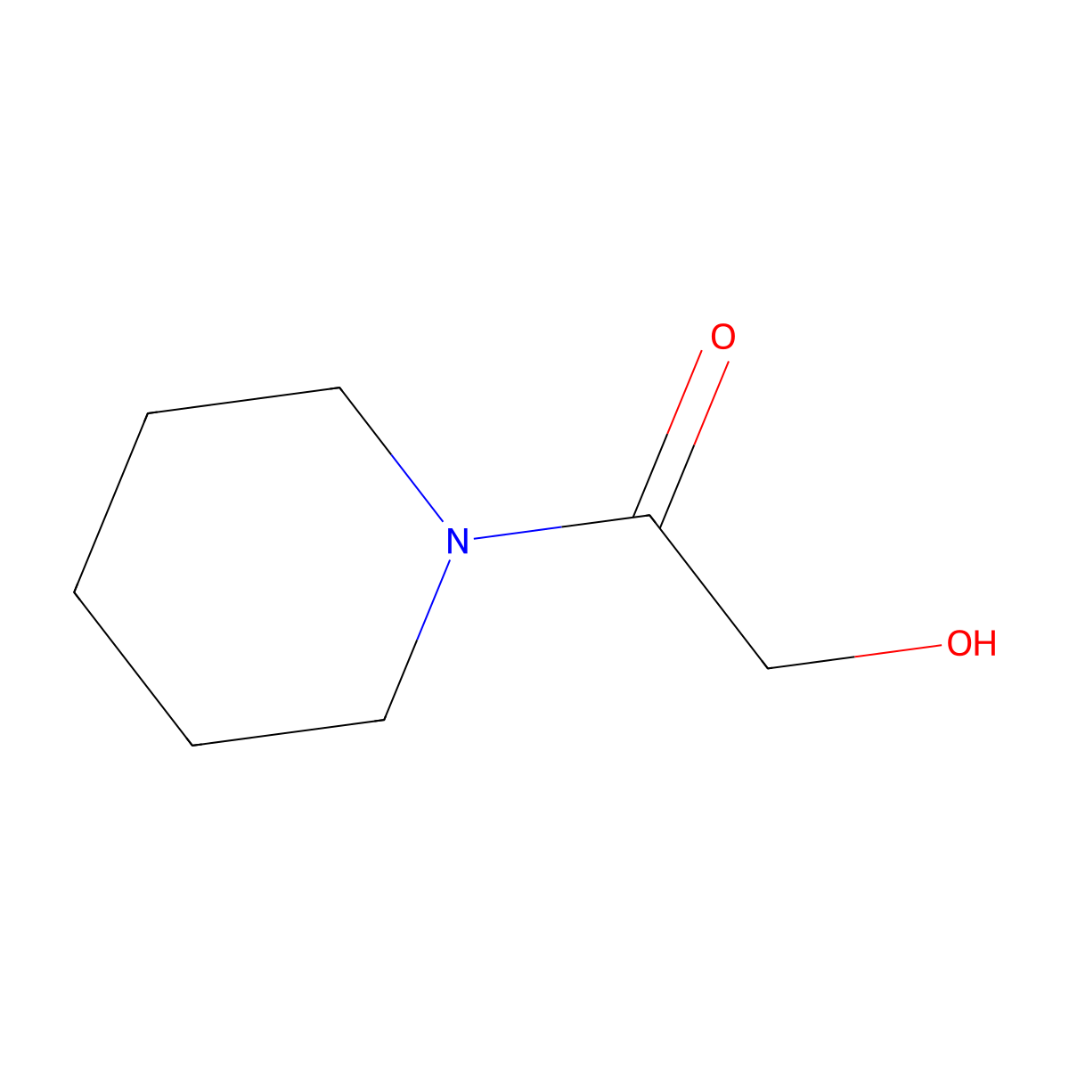 2-Oxo-2-(1-piperidinyl)ethanol molecular structure, CAS 51068-75-8