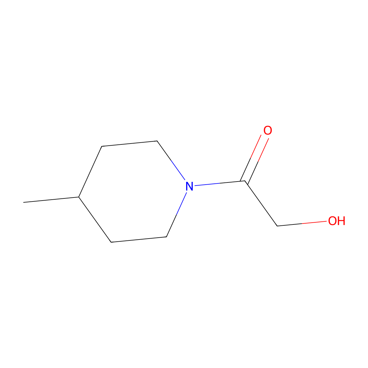 2-Hydroxy-1-(4-methylpiperidin-1-yl)ethan-1-one molecular structure, CAS 51068-76-9