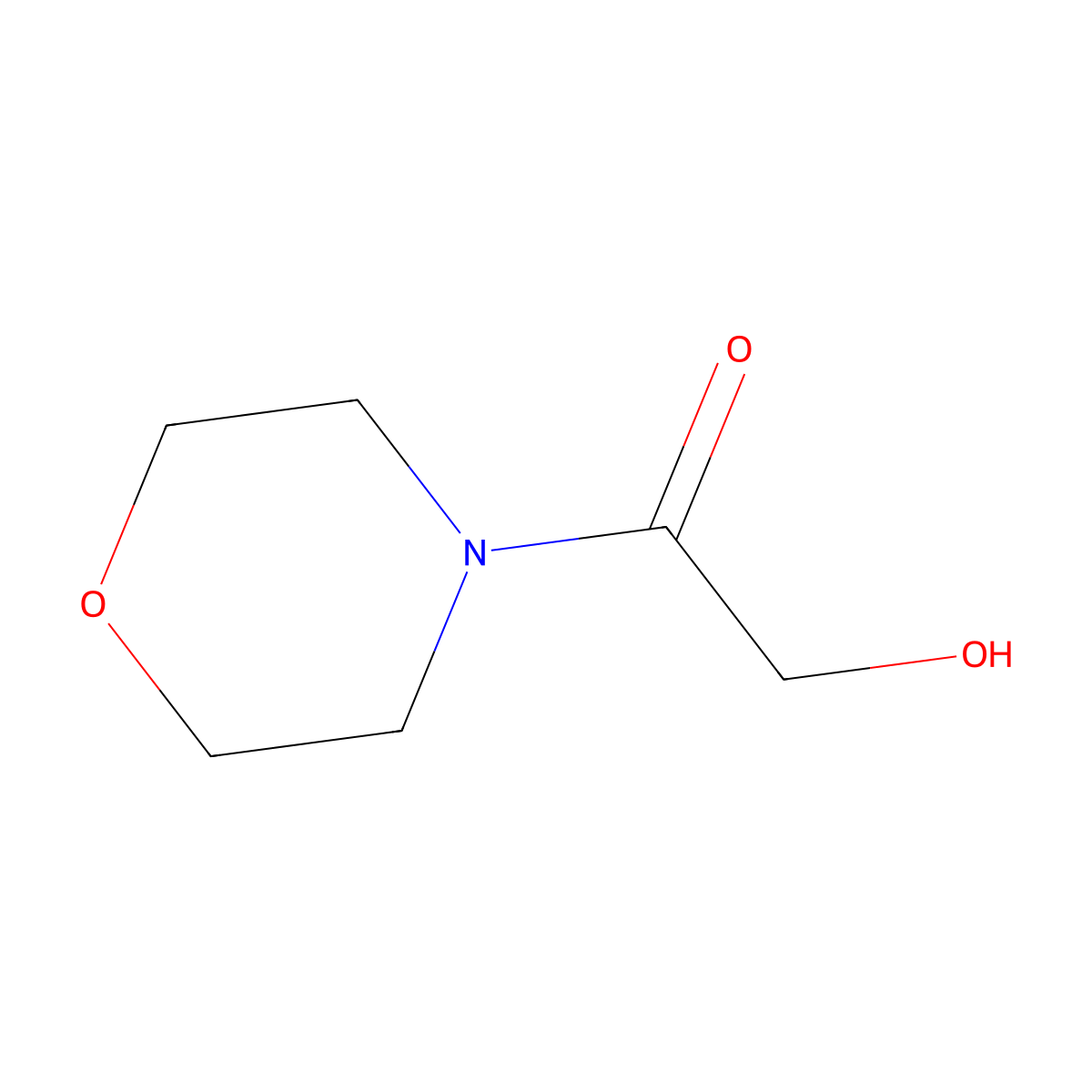 2-Hydroxy-1-(morpholin-4-yl)ethan-1-one molecular structure, CAS 51068-78-1