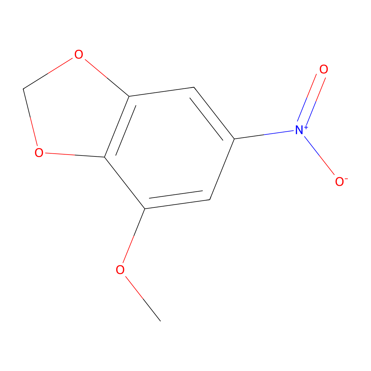 4-Methoxy-6-nitro-1,3-benzodioxole molecular structure, CAS 51068-95-2