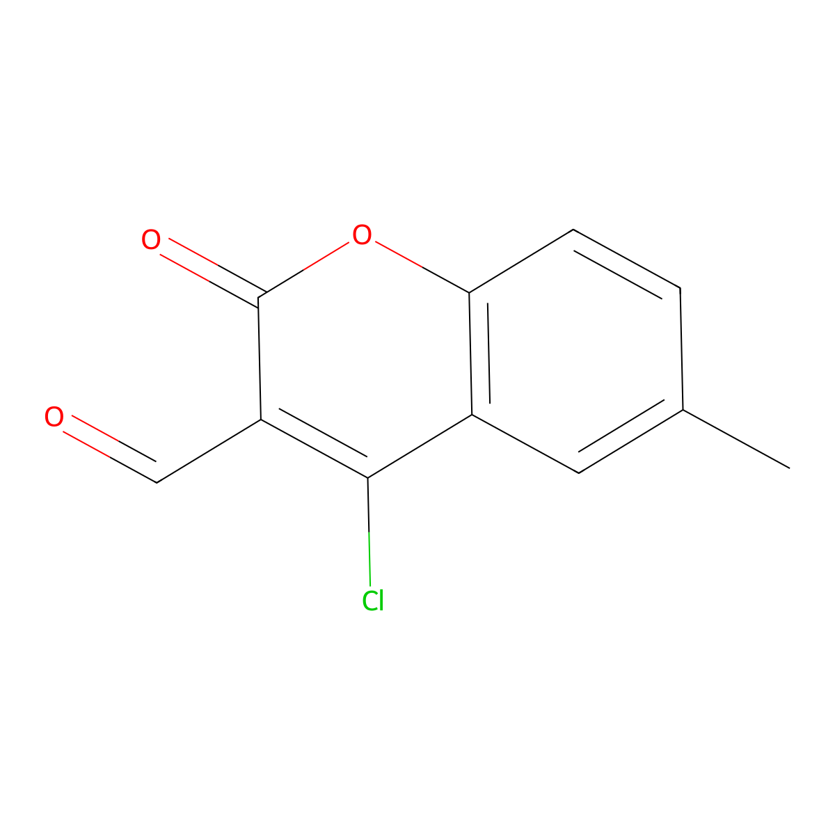4-Chloro-3-formyl-6-methylcoumarin molecular structure, CAS 51069-84-2