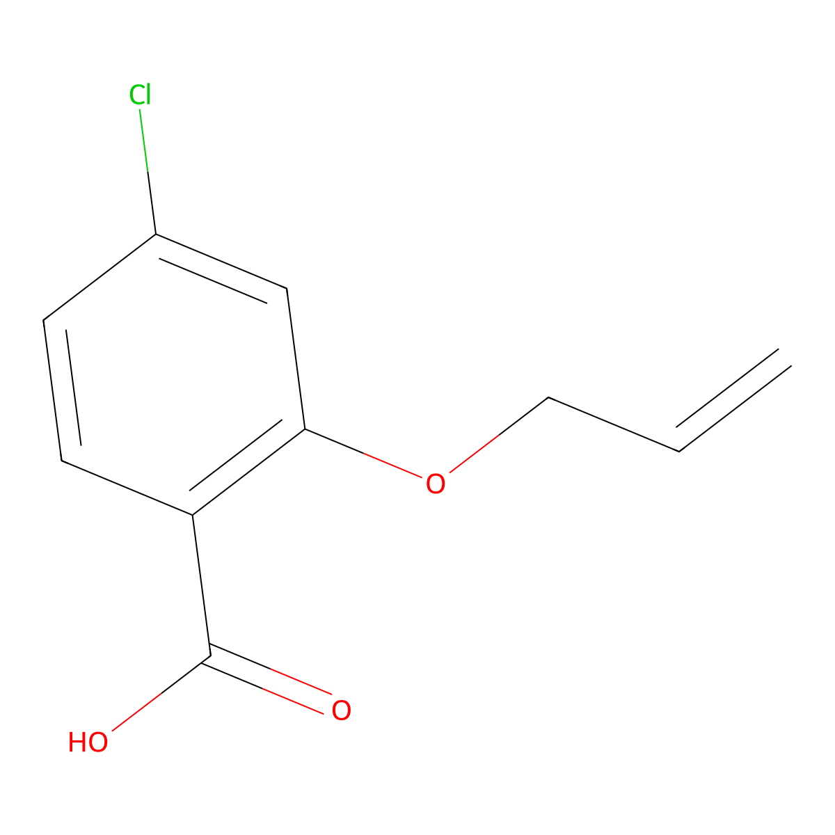 4-Chloro-2-(prop-2-en-1-yloxy)benzoic acid molecular structure, CAS 5107-00-6