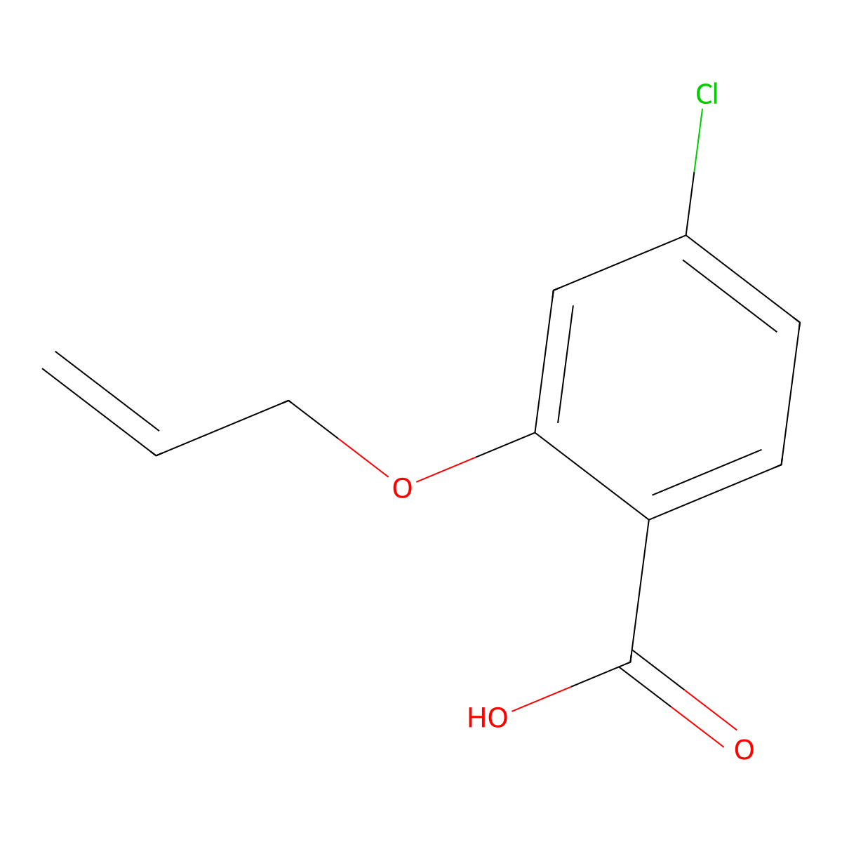 4-Chloro-2-(prop-2-en-1-yloxy)benzoic acid molecular structure, CAS 5107-00-6