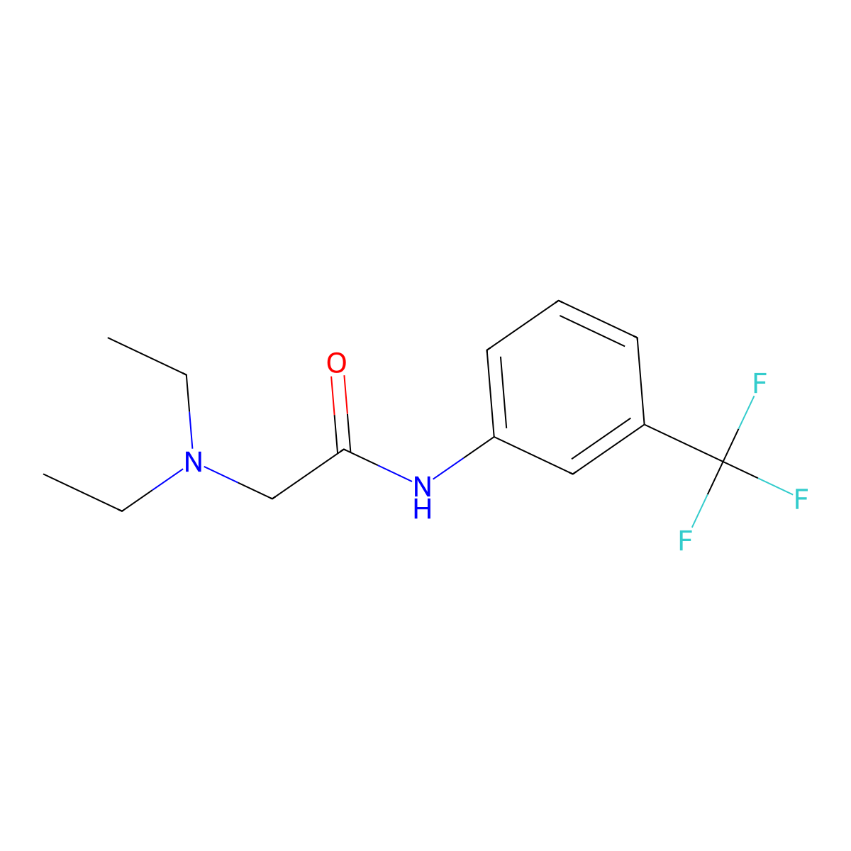 2-(diethylamino)-N-[3-(trifluoromethyl)phenyl]acetamide molecular structure, CAS 5107-81-3