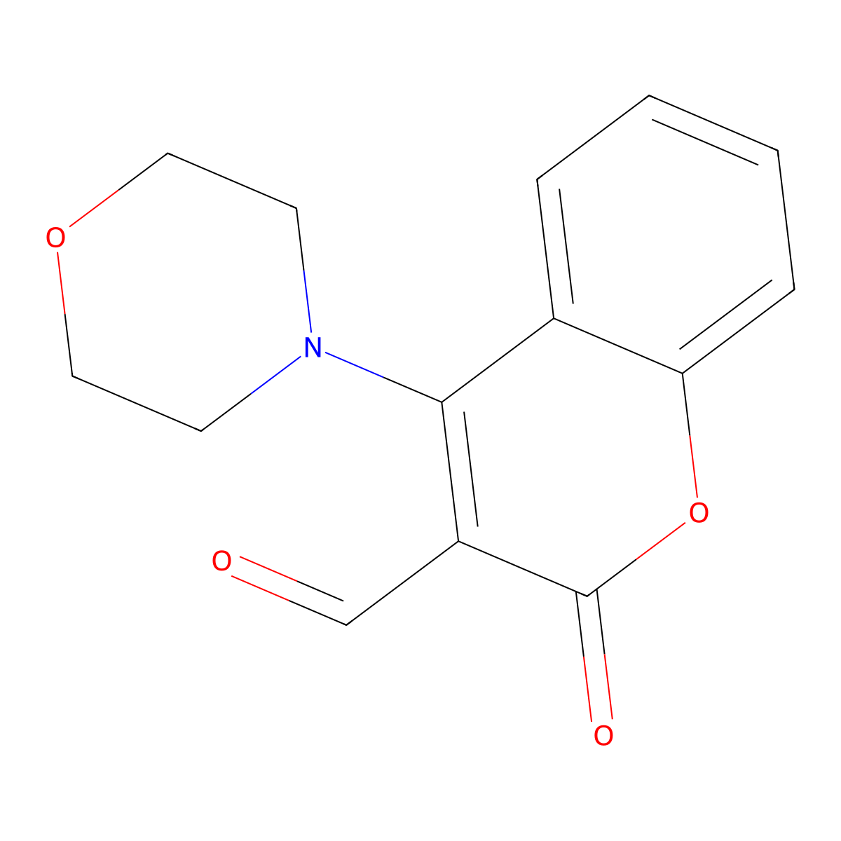 4-(morpholin-4-yl)-2-oxo-2H-chromene-3-carbaldehyde molecular structure, CAS 51070-24-7