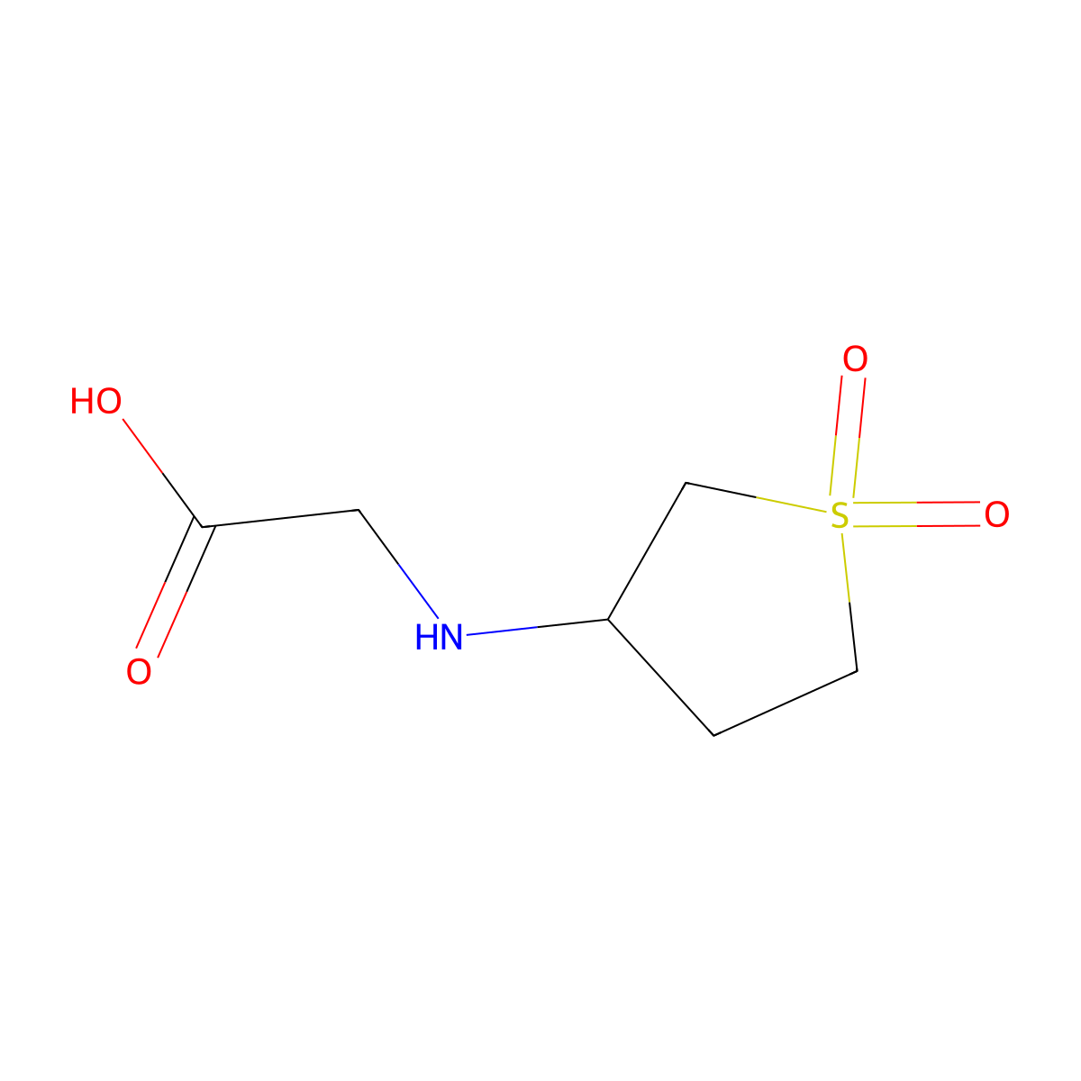 N-(Tetrahydro-1,1-dioxido-3-thienyl)glycine molecular structure, CAS 51070-56-5