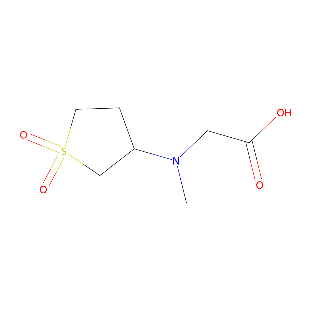 2-[(1,1-Dioxo-1lambda6-thiolan-3-yl)(methyl)amino]acetic acid molecular structure, CAS 51070-58-7