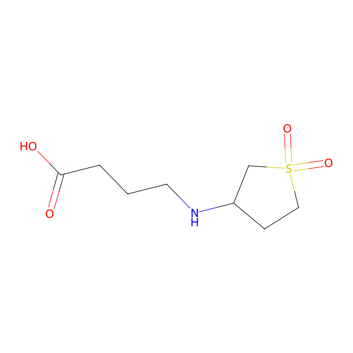 4-[(1,1-Dioxothiolan-3-yl)amino]butanoic acid molecular structure, CAS 51070-62-3