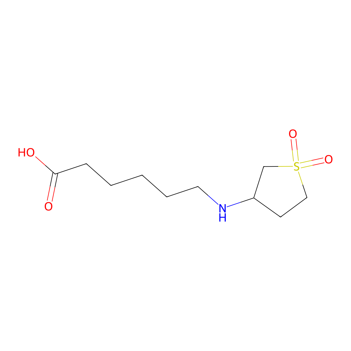 6-((1,1-Dioxidotetrahydrothiophen-3-yl)amino)hexanoic acid molecular structure, CAS 51070-63-4