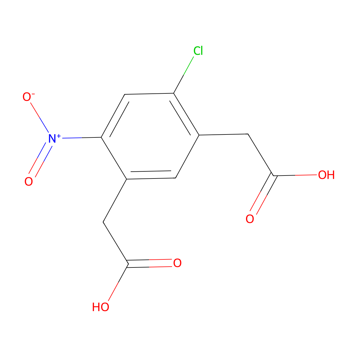 2,2'-(4-Chloro-6-nitro-1,3-phenylene)diacetic acid molecular structure, CAS 510703-81-8