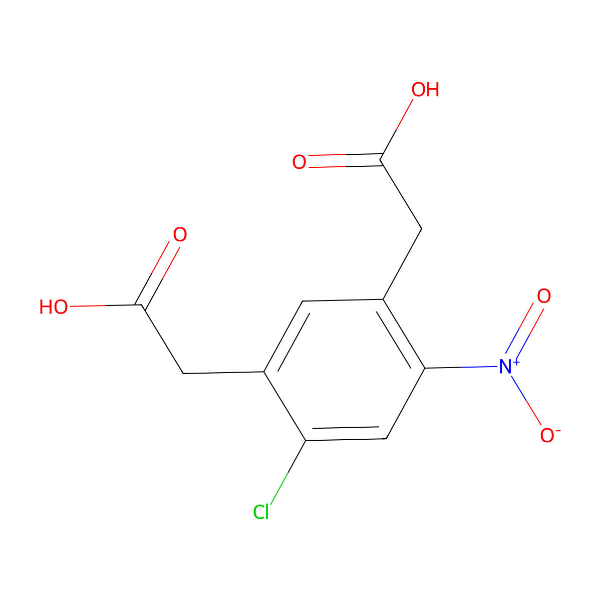 2,2'-(4-Chloro-6-nitro-1,3-phenylene)diacetic acid molecular structure, CAS 510703-81-8