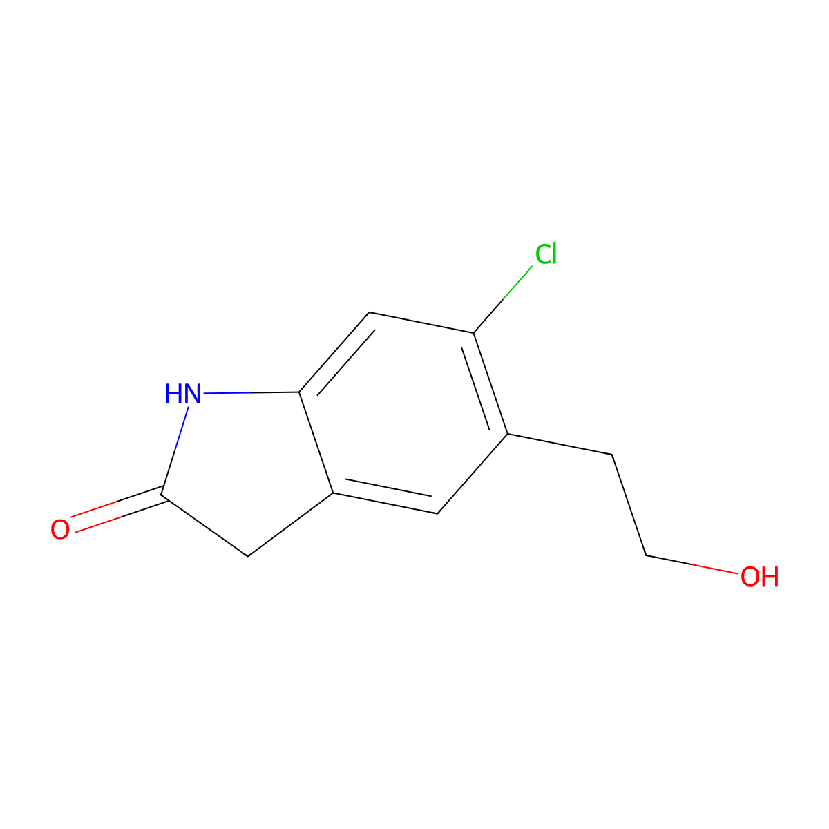 6-Chloro-5-(2-hydroxyethyl)indolin-2-one molecular structure, CAS 510703-85-2
