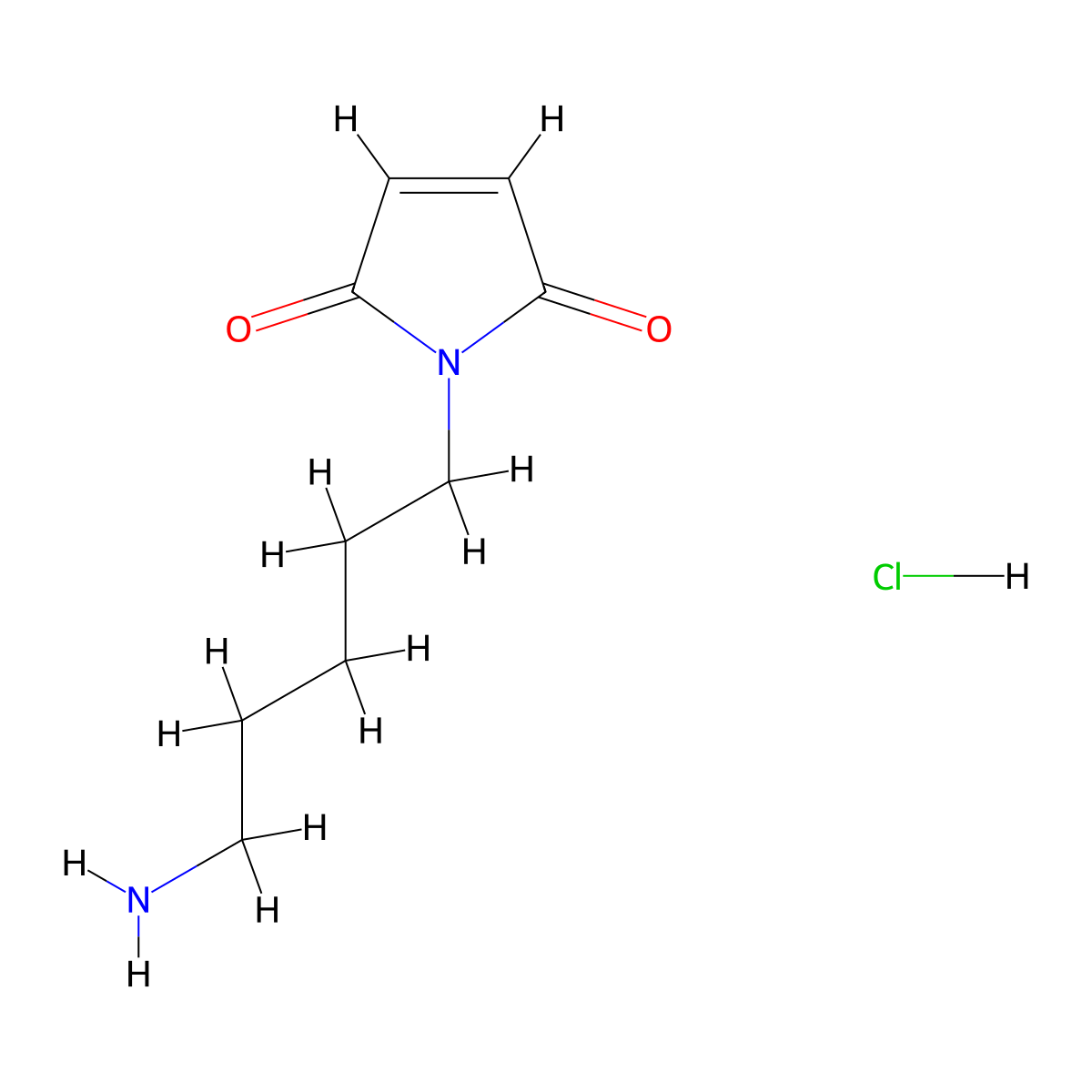 1-(5-aminopentyl)-2,5-dihydro-1H-pyrrole-2,5-dione hydrochloride molecular structure, CAS 510709-83-8
