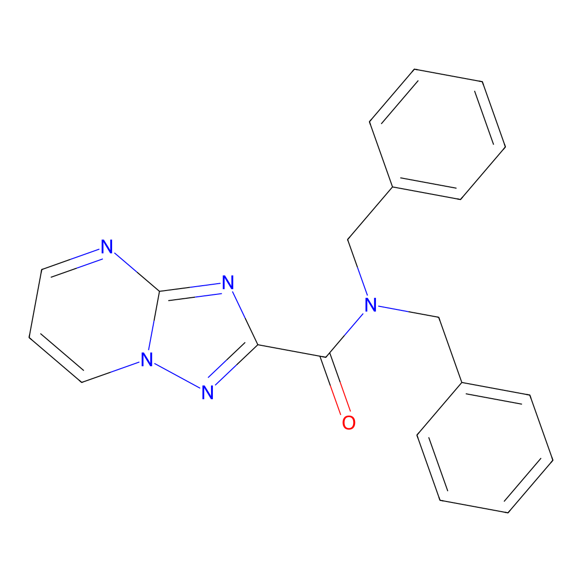 N,N-dibenzyl[1,2,4]triazolo[1,5-a]pyrimidine-2-carboxamide molecular structure, CAS 510712-36-4