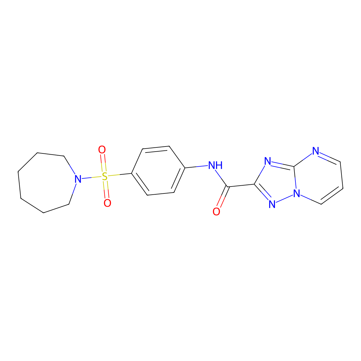 N-[4-(azepan-1-ylsulfonyl)phenyl][1,2,4]triazolo[1,5-a]pyrimidine-2-carboxamide molecular structure, CAS 510712-48-8