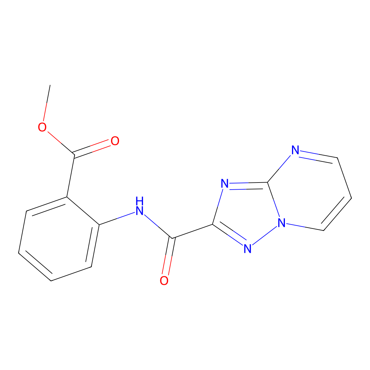 Methyl 2-([1,2,4]triazolo[1,5-a]pyrimidine-2-carbonylamino)benzoate molecular structure, CAS 510712-66-0