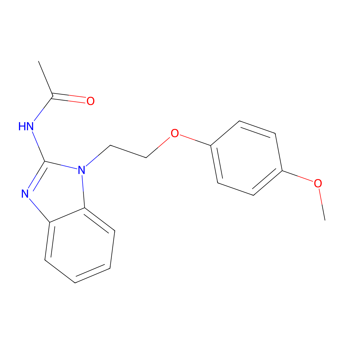 N-[1-[2-(4-methoxyphenoxy)ethyl]benzimidazol-2-yl]acetamide molecular structure, CAS 510713-07-2