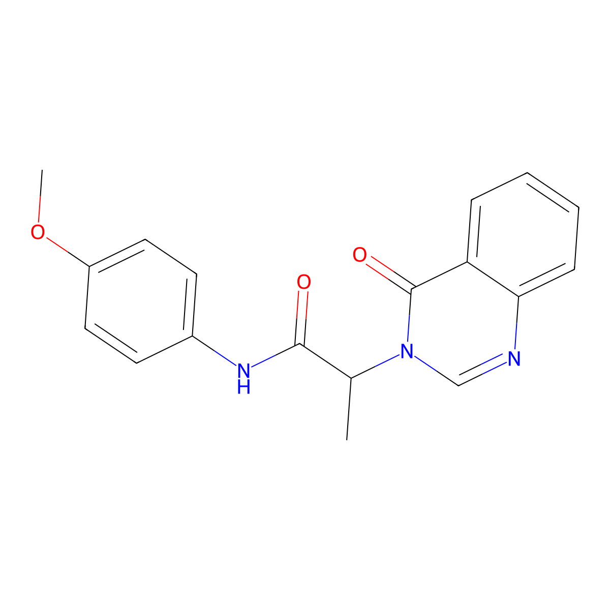 N-(4-methoxyphenyl)-2-(4-oxoquinazolin-3-yl)propanamide molecular structure, CAS 510713-25-4
