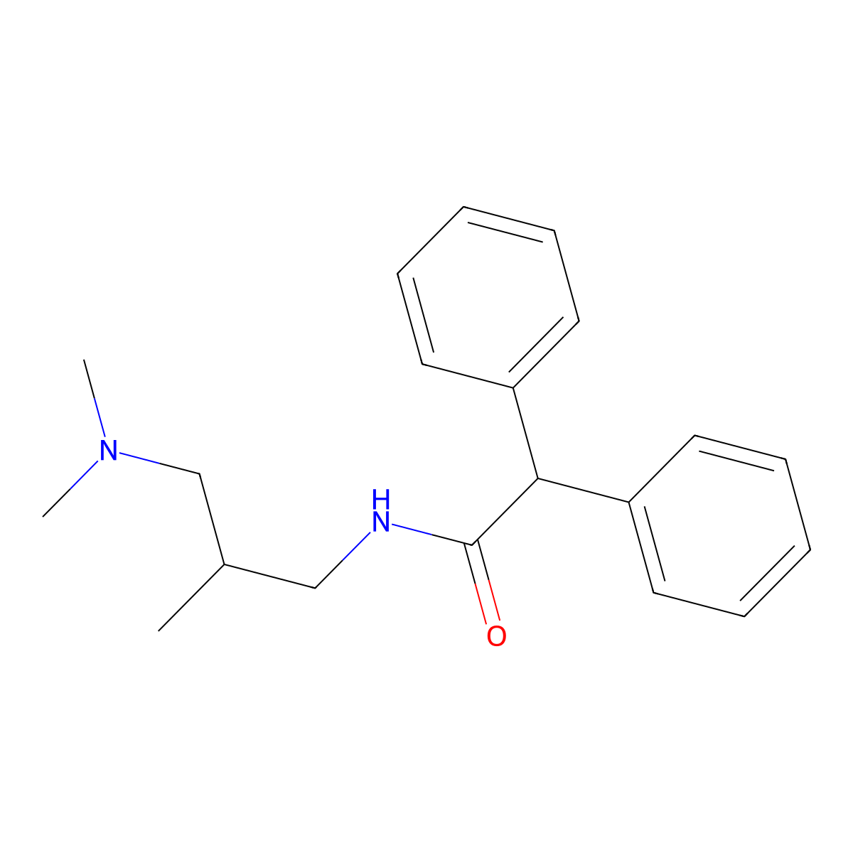 N-[3-(dimethylamino)-2-methylpropyl]-2,2-diphenylacetamide molecular structure, CAS 510713-57-2
