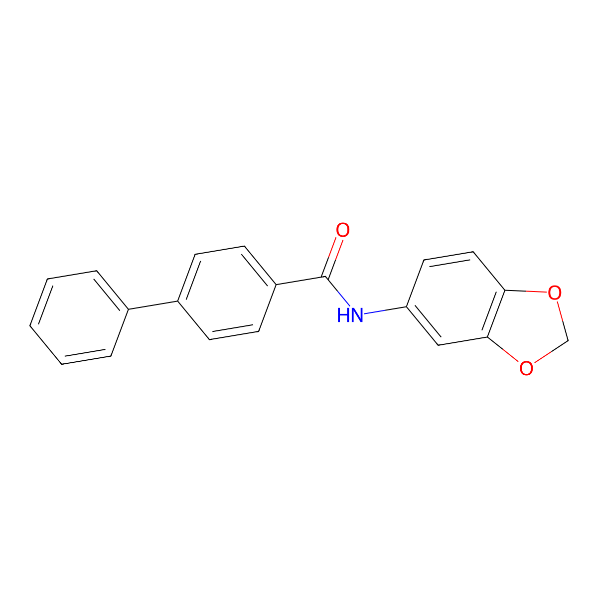 N-(1,3-benzodioxol-5-yl)biphenyl-4-carboxamide molecular structure, CAS 510713-58-3