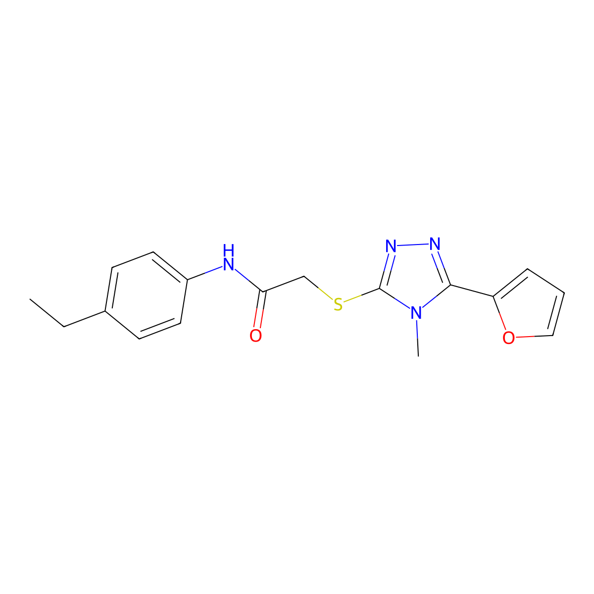 N-(4-ethylphenyl)-2-{[5-(furan-2-yl)-4-methyl-4H-1,2,4-triazol-3-yl]sulfanyl}acetamide molecular structure, CAS 510713-64-1