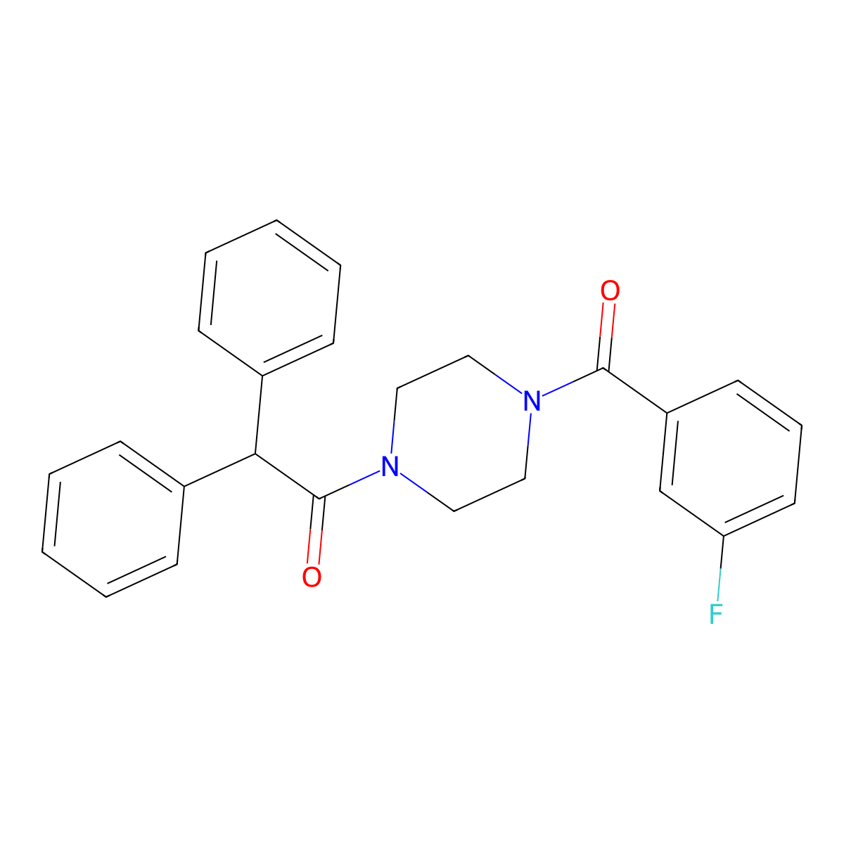 1-[4-(3-Fluorobenzoyl)piperazin-1-yl]-2,2-diphenylethanone molecular structure, CAS 510713-94-7