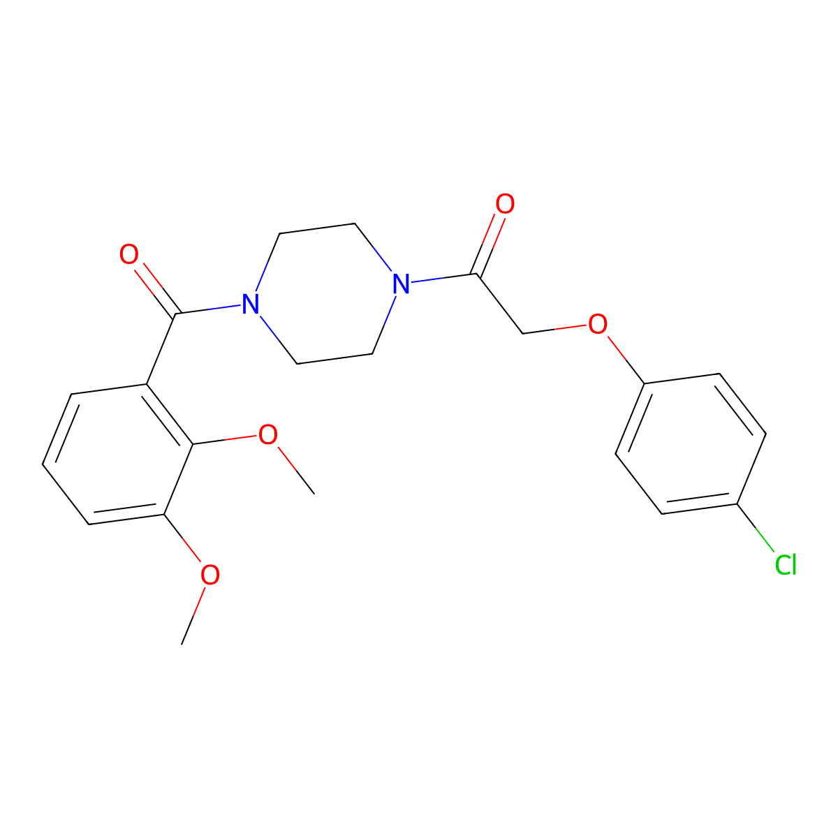 2-(4-Chlorophenoxy)-1-[4-(2,3-dimethoxybenzoyl)piperazin-1-yl]ethanone molecular structure, CAS 510713-96-9