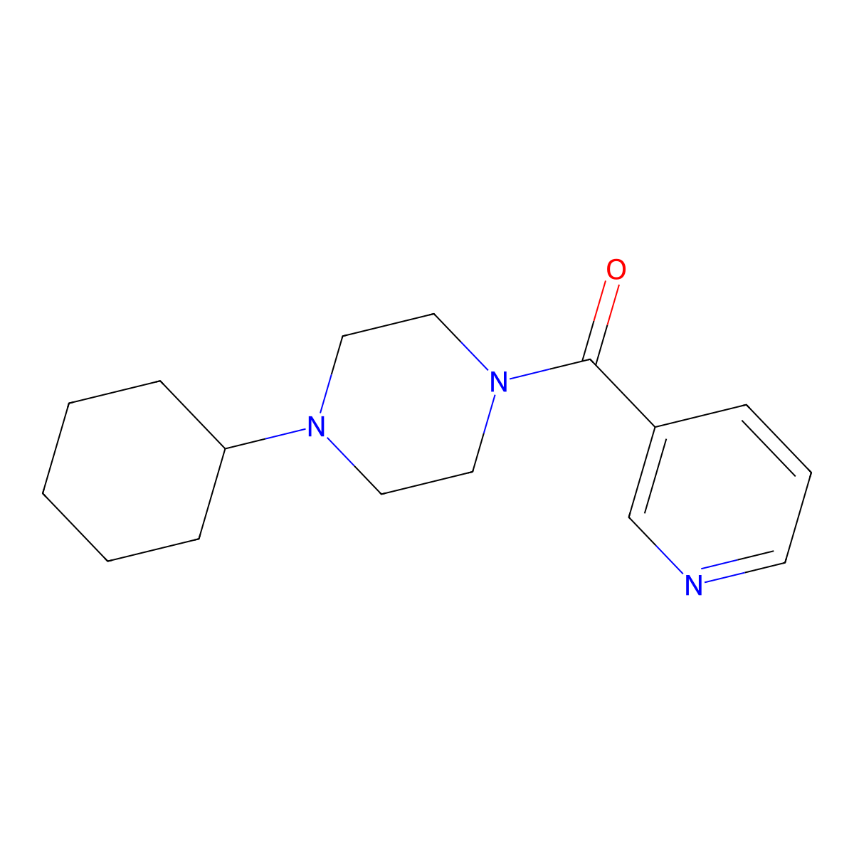 (4-Cyclohexylpiperazin-1-yl)-pyridin-3-ylmethanone molecular structure, CAS 510714-10-0