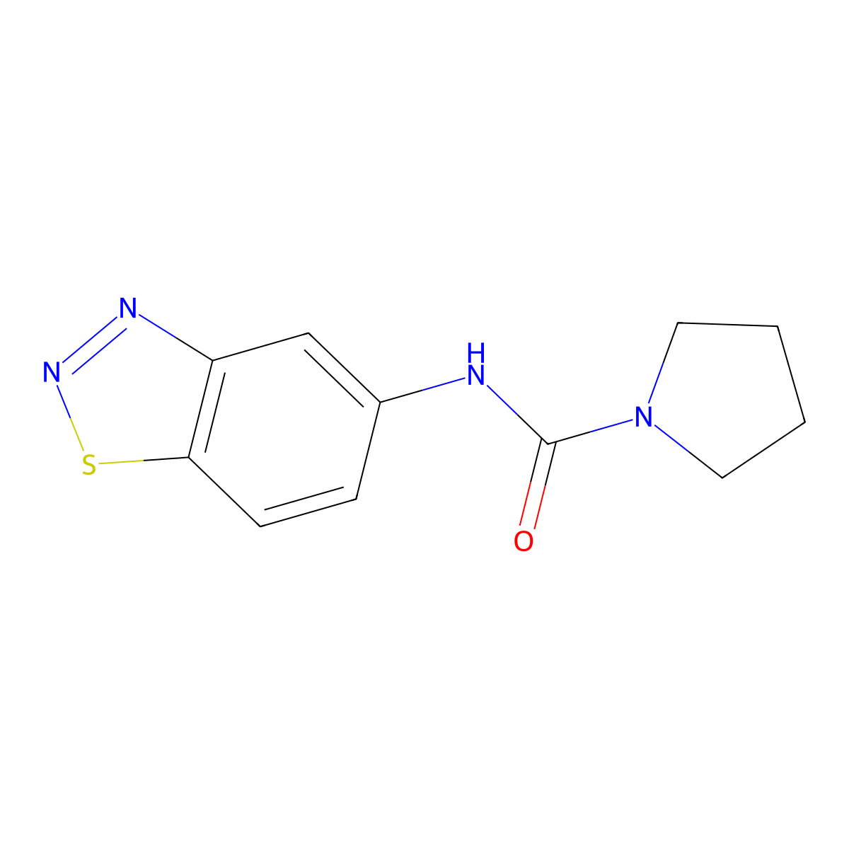 N-(Benzo[d][1,2,3]thiadiazol-5-yl)pyrrolidine-1-carboxamide molecular structure, CAS 510715-89-6