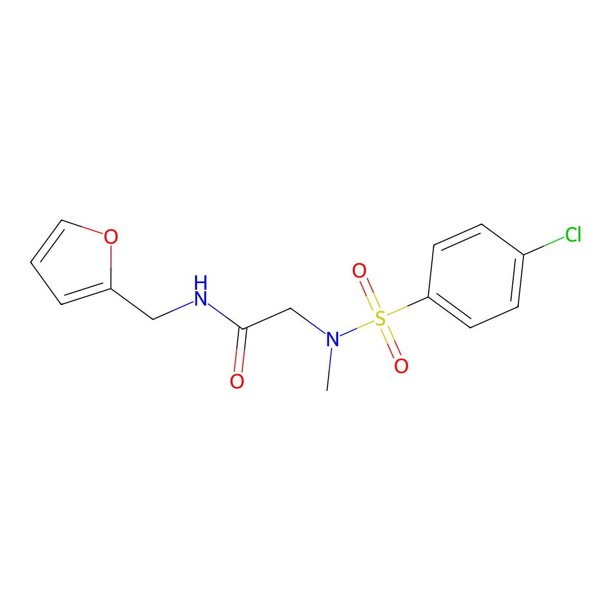 2-[(4-chlorophenyl)sulfonyl-methylamino]-N-(furan-2-ylmethyl)acetamide molecular structure, CAS 510716-55-9