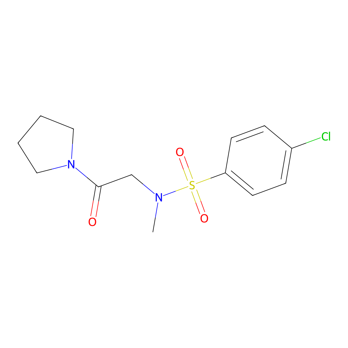 4-chloro-N-methyl-N-(2-oxo-2-pyrrolidin-1-ylethyl)benzenesulfonamide molecular structure, CAS 510716-59-3