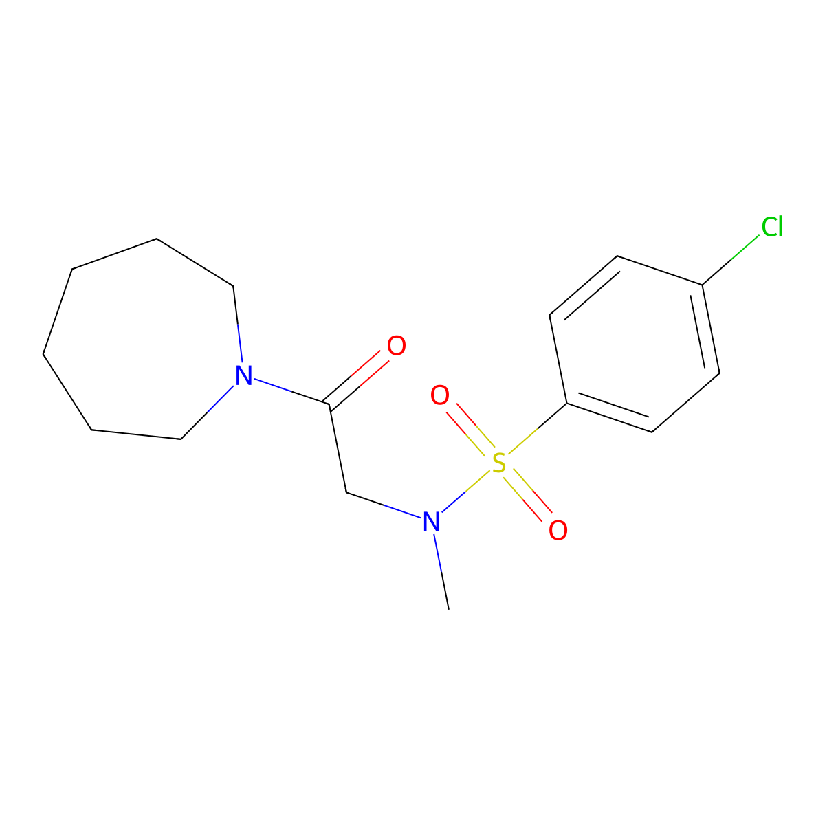 N-[2-(azepan-1-yl)-2-oxoethyl]-4-chloro-N-methylbenzenesulfonamide molecular structure, CAS 510716-60-6