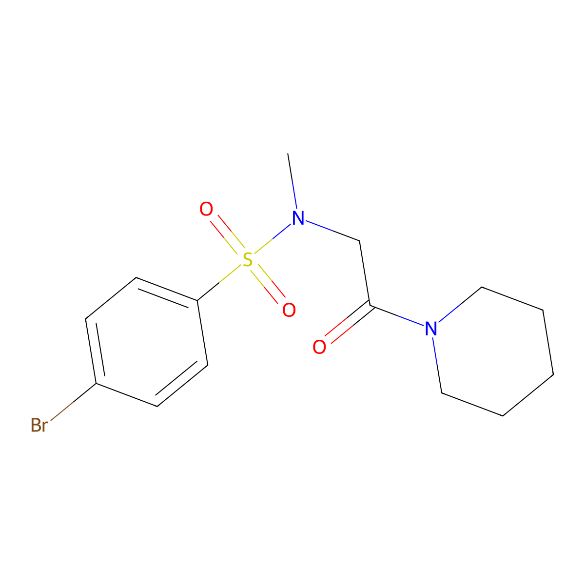 4-bromo-N-methyl-N-(2-oxo-2-piperidin-1-ylethyl)benzenesulfonamide molecular structure, CAS 510716-69-5