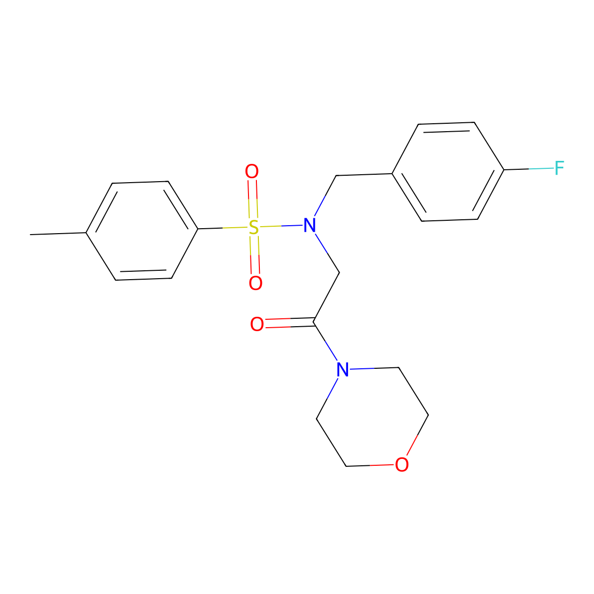 N-[(4-fluorophenyl)methyl]-4-methyl-N-(2-morpholin-4-yl-2-oxoethyl)benzenesulfonamide molecular structure, CAS 510716-97-9