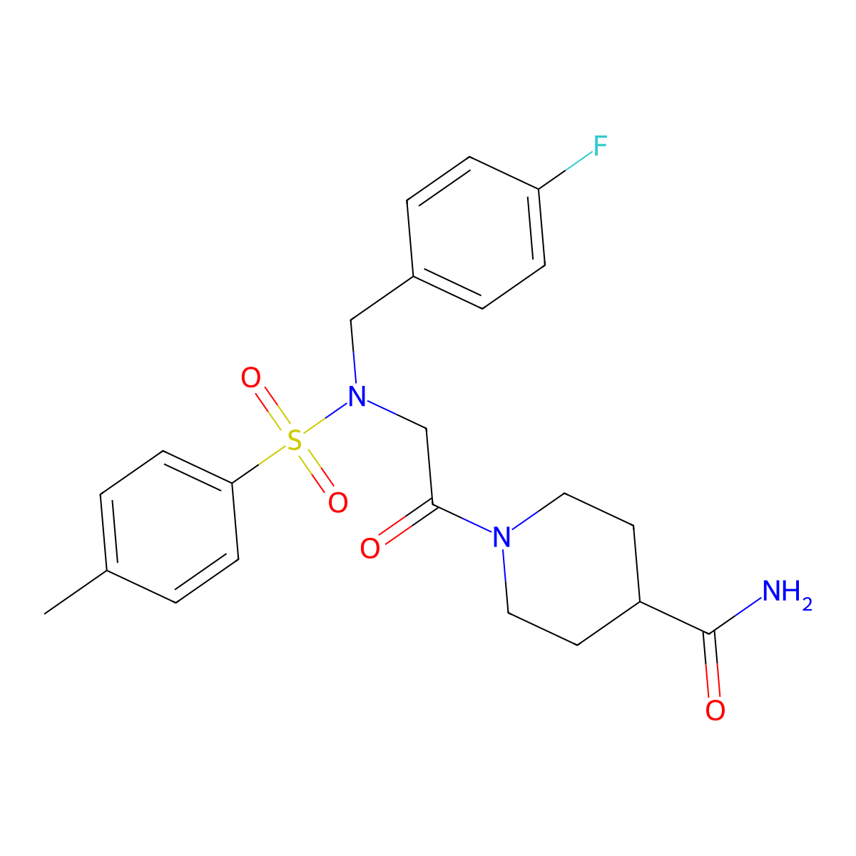 1-[2-[(4-Fluorophenyl)methyl-(4-methylphenyl)sulfonylamino]acetyl]piperidine-4-carboxamide molecular structure, CAS 510717-02-9