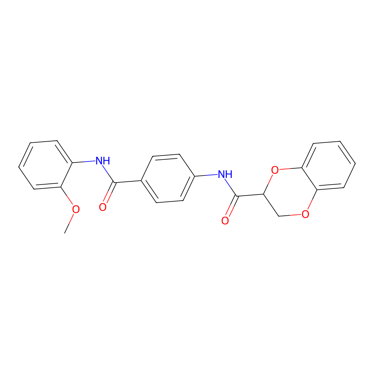 N-[4-[(2-methoxyphenyl)carbamoyl]phenyl]-2,3-dihydro-1,4-benzodioxine-3-carboxamide molecular structure, CAS 510717-99-4